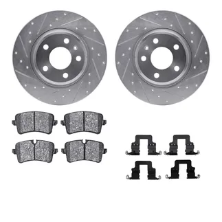 R1 Concepts WGYH1-73074 eLINE Rotor - Drilled & Slotted - Silver W/ Semi-Met Pads